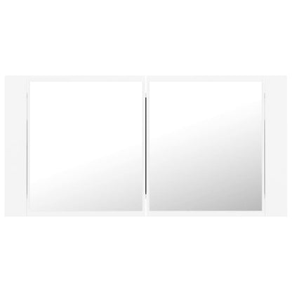 Led Koupelnová Skříňka Se Zrcadlem Bílá 90 X 12 X 45 Cm Akryl