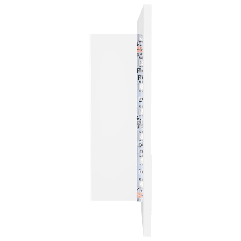 Led Koupelnová Skříňka Se Zrcadlem Bílá 90 X 12 X 45 Cm Akryl