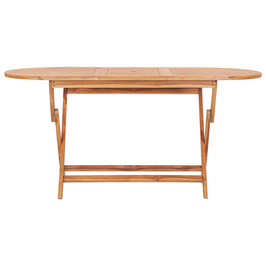 7Dílný Skládací Zahradní Jídelní Set Masivní Teakové Dřevo 160 X 80 X 75 Cm