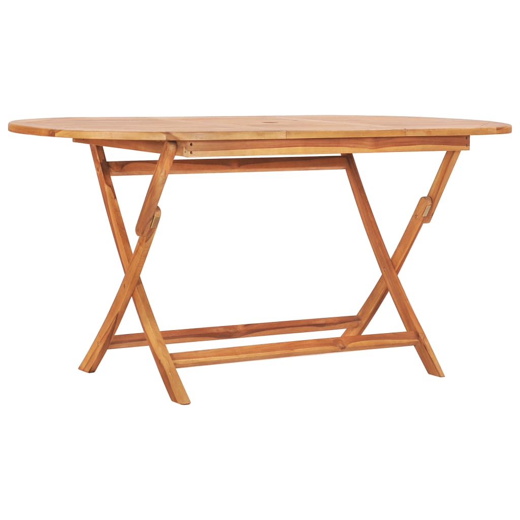 7Dílný Skládací Zahradní Jídelní Set Masivní Teakové Dřevo 160 X 80 X 75 Cm