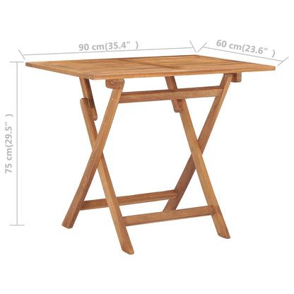 5Dílný Skládací Zahradní Jídelní Set Masivní Teakové Dřevo 90 X 60 X 75 Cm