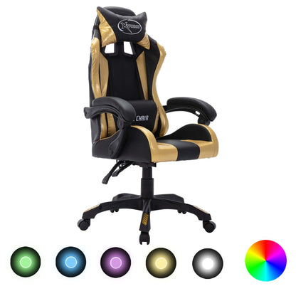 Herní Židle S Rgb Led Podsvícením Zeleno-Černá Umělá Kůže
