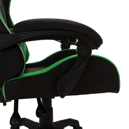 Herní Židle S Rgb Led Podsvícením Zeleno-Černá Umělá Kůže