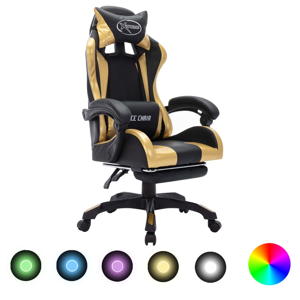 Herní Židle S Rgb Led Podsvícením Zeleno-Černá Umělá Kůže