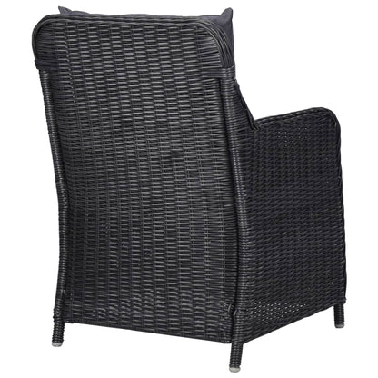 9Dílný Zahradní Jídelní Set Polyratan Černý