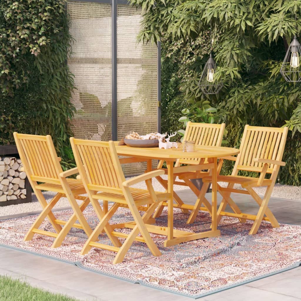 5Dílný Zahradní Jídelní Set Masivní Teakové Dřevo