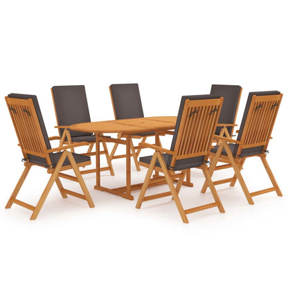 9Dílný Zahradní Jídelní Set S Poduškami Masivní Teak Šedý