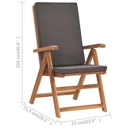 9Dílný Zahradní Jídelní Set S Poduškami Masivní Teak Šedý