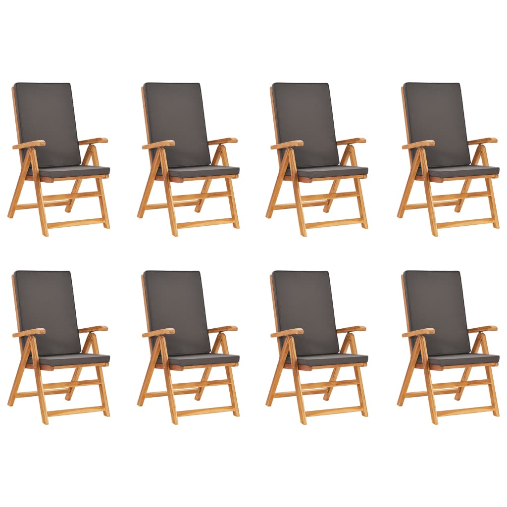 9Dílný Zahradní Jídelní Set S Poduškami Masivní Teak Šedý
