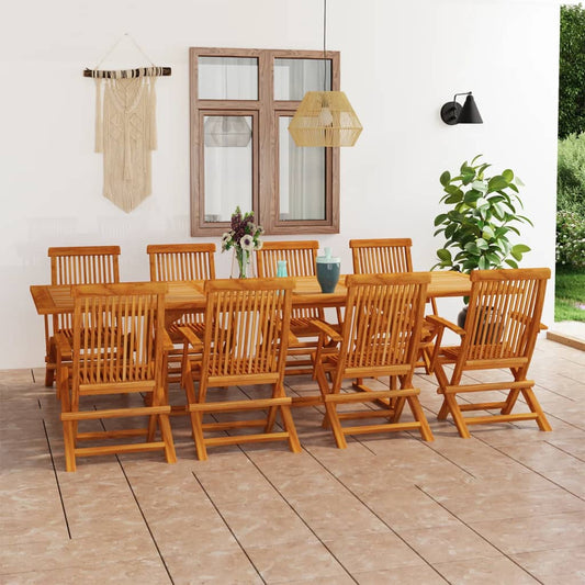 9Dílný Zahradní Jídelní Set Masivní Teakové Dřevo