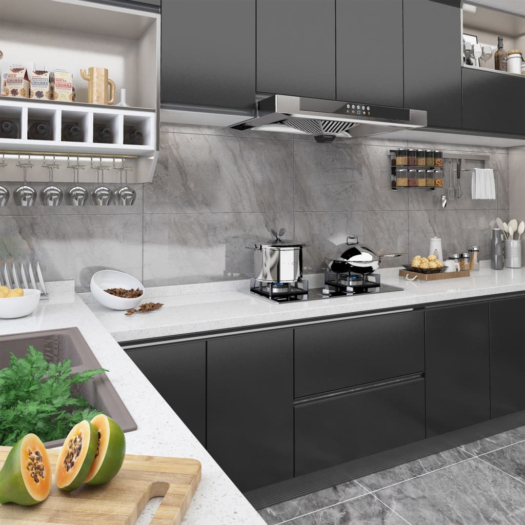 Samolepící Tapety Na Nábytek 2 Ks Černé 500 X 90 Cm Pvc