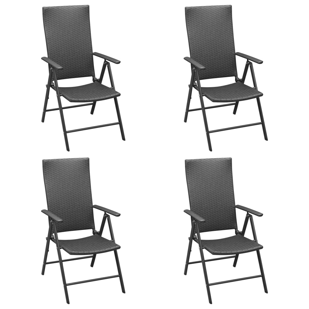 5Dílný Zahradní Jídelní Set Černý A Hnědý