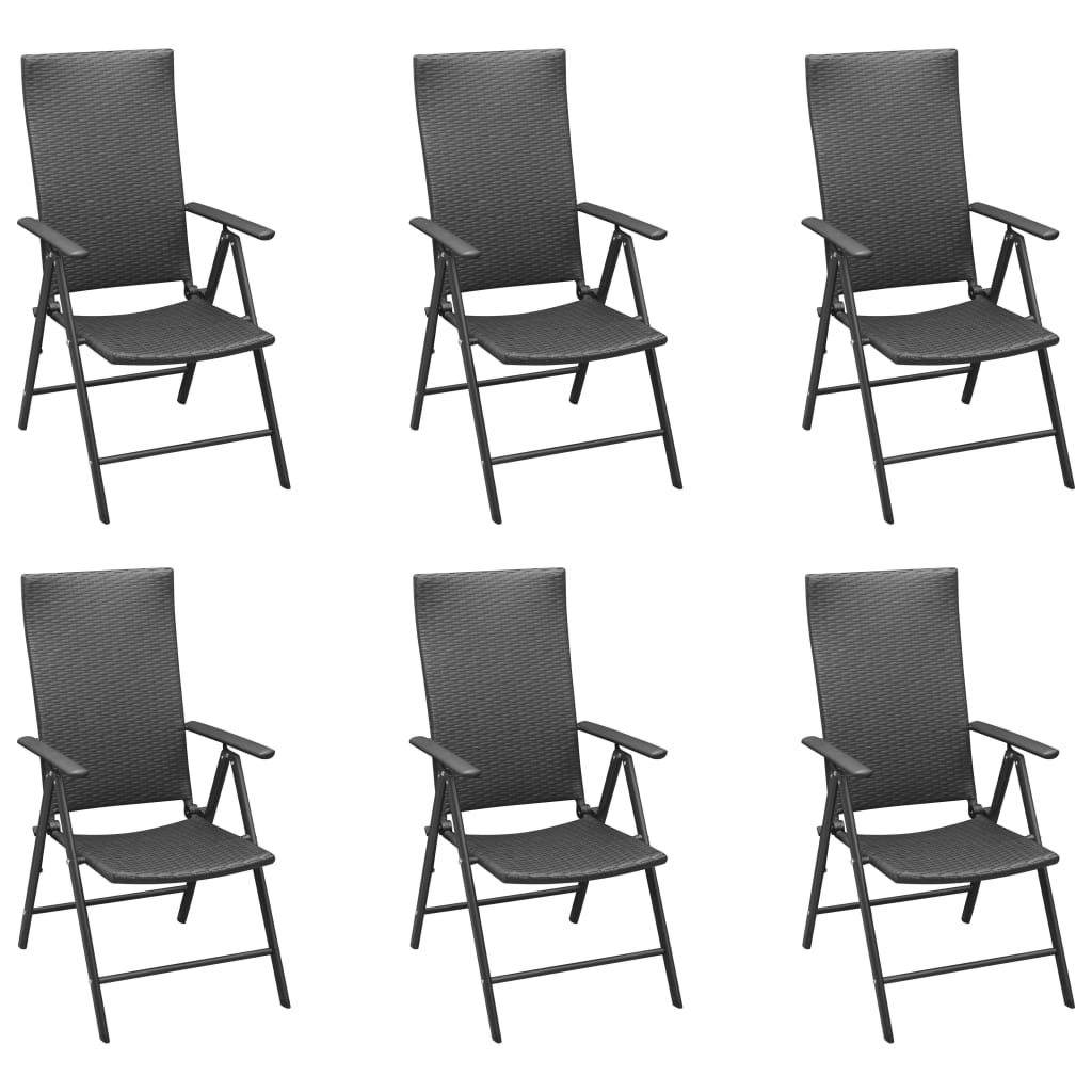 7Dílný Zahradní Jídelní Set Černý