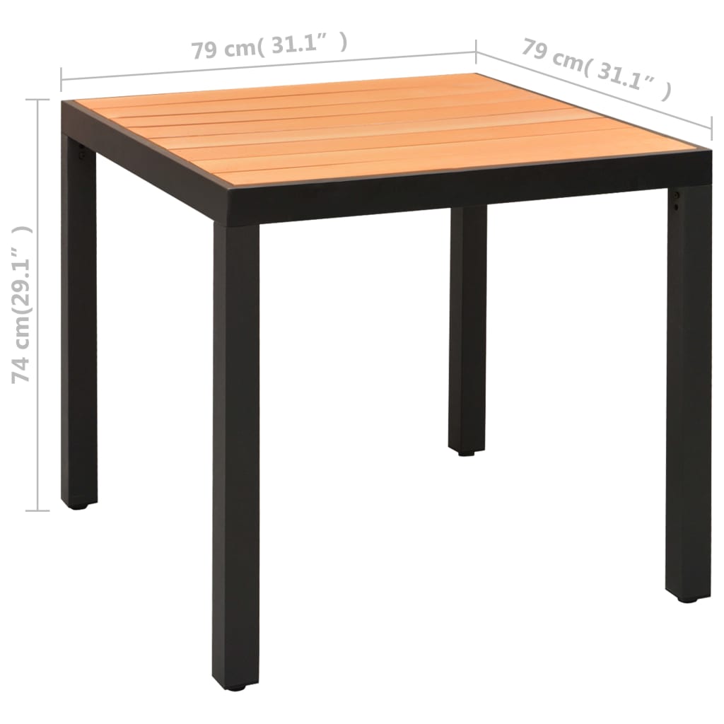 3Dílný Zahradní Jídelní Set Černý A Hnědý