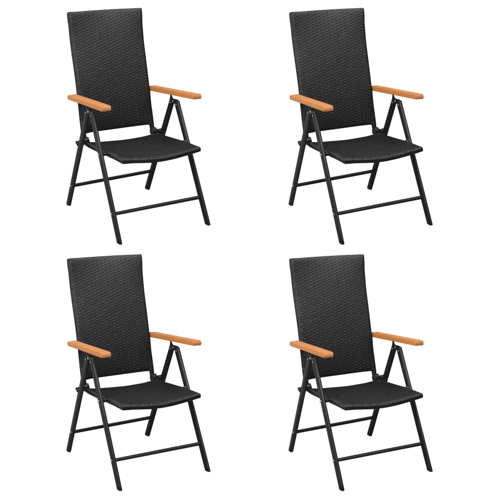 5Dílný Zahradní Jídelní Set Černý A Hnědý