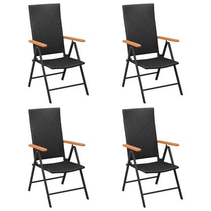 5Dílný Zahradní Jídelní Set Černý A Hnědý