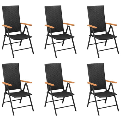 7Dílný Zahradní Jídelní Set Černý A Hnědý