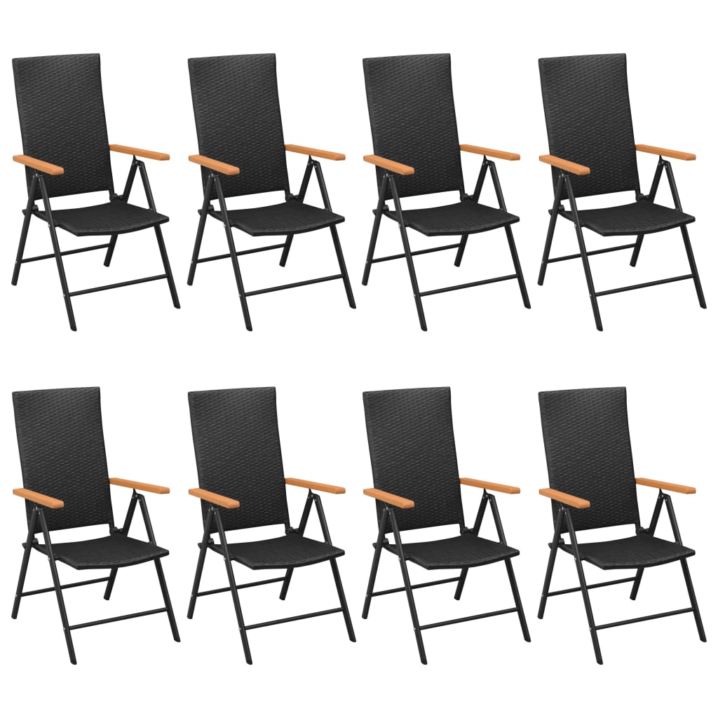 9Dílný Zahradní Jídelní Set Černý A Hnědý