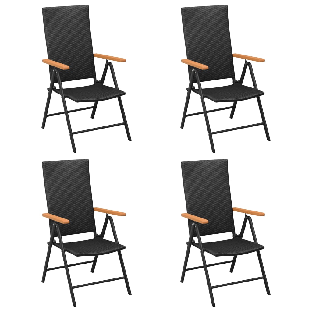 5Dílný Zahradní Jídelní Set Černý A Hnědý