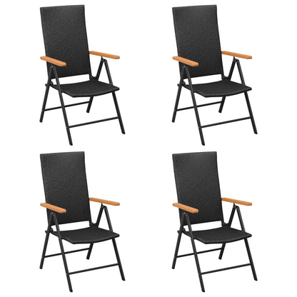 5Dílný Zahradní Jídelní Set Černý A Hnědý