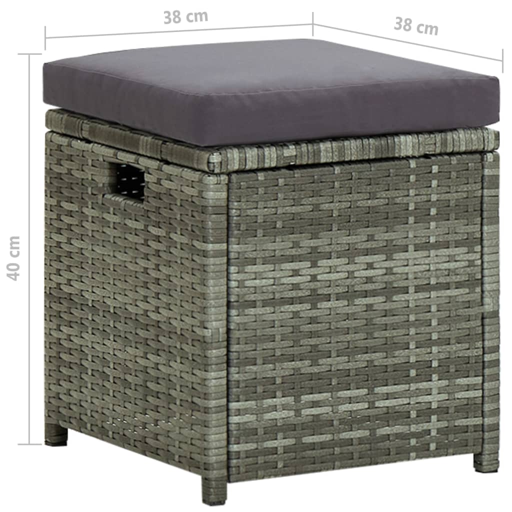 6Dílná Zahradní Sedací Souprava S Poduškami Polyratan Šedá