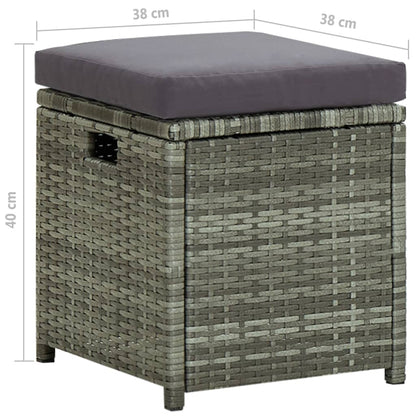 6Dílná Zahradní Sedací Souprava S Poduškami Polyratan Šedá