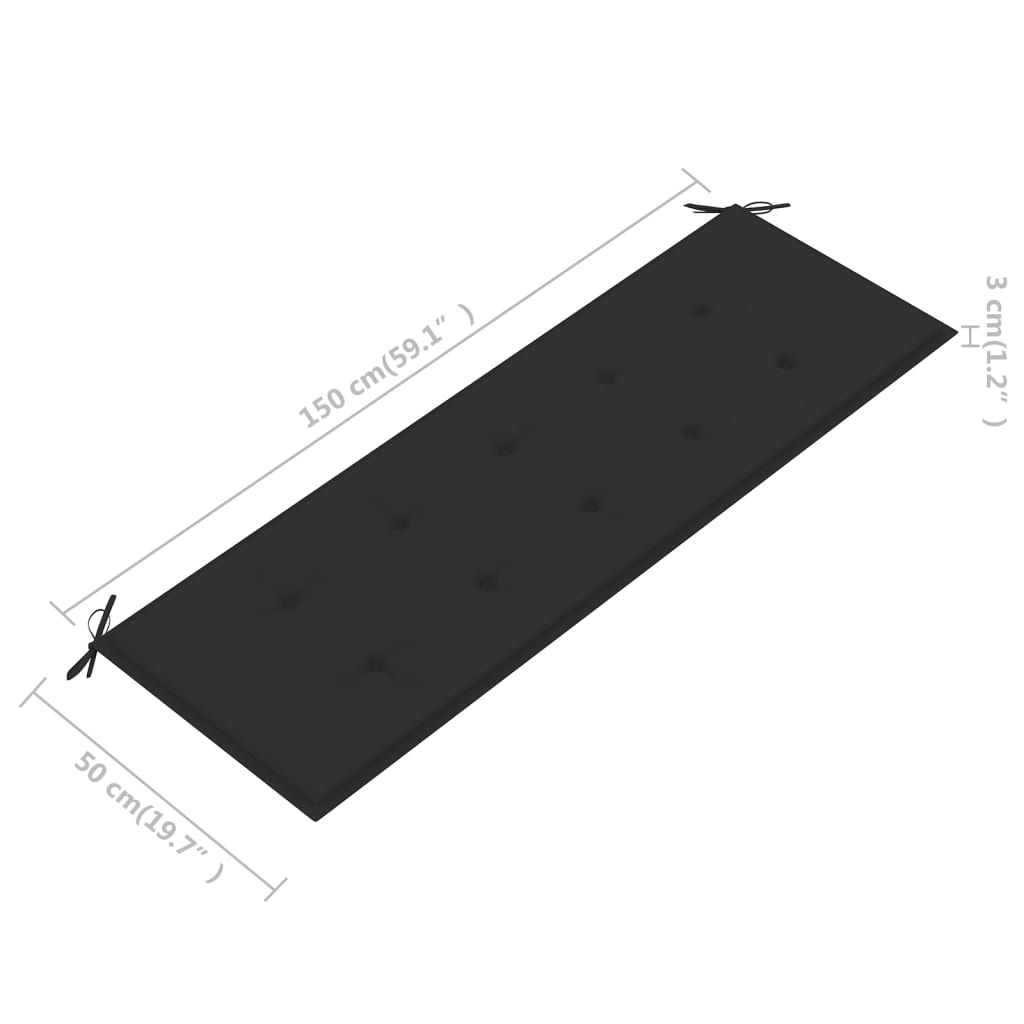 3Místná Zahradní Lavice S Poduškou 150 Cm Masivní Eukalyptus