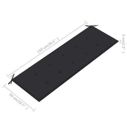 3Místná Zahradní Lavice S Poduškou 150 Cm Masivní Eukalyptus