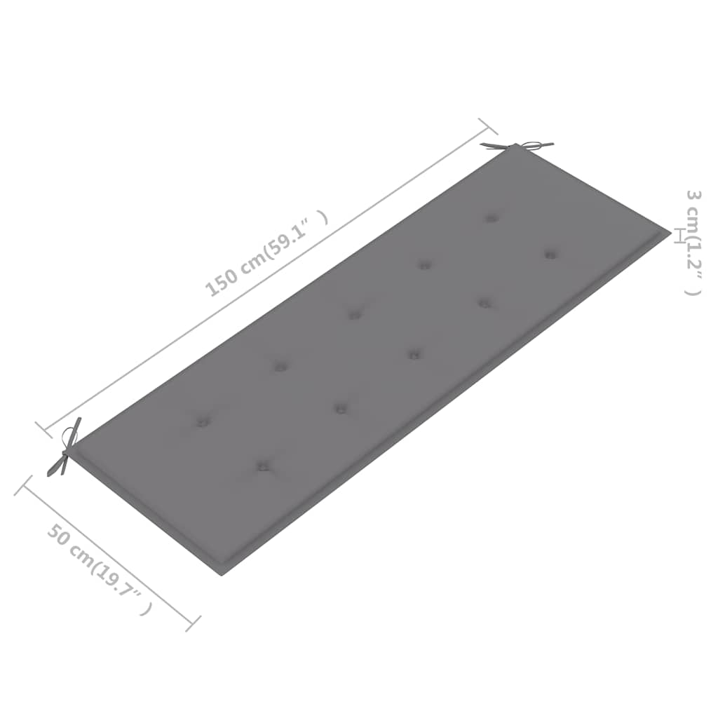 3Místná Zahradní Lavice S Poduškou 150 Cm Masivní Eukalyptus