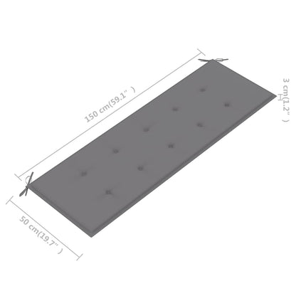 3Místná Zahradní Lavice S Poduškou 150 Cm Masivní Eukalyptus