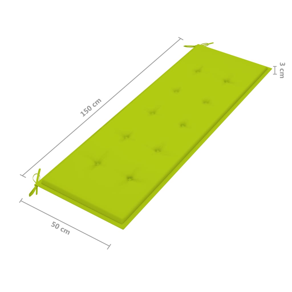 3Místná Zahradní Lavice S Poduškou 150 Cm Masivní Eukalyptus