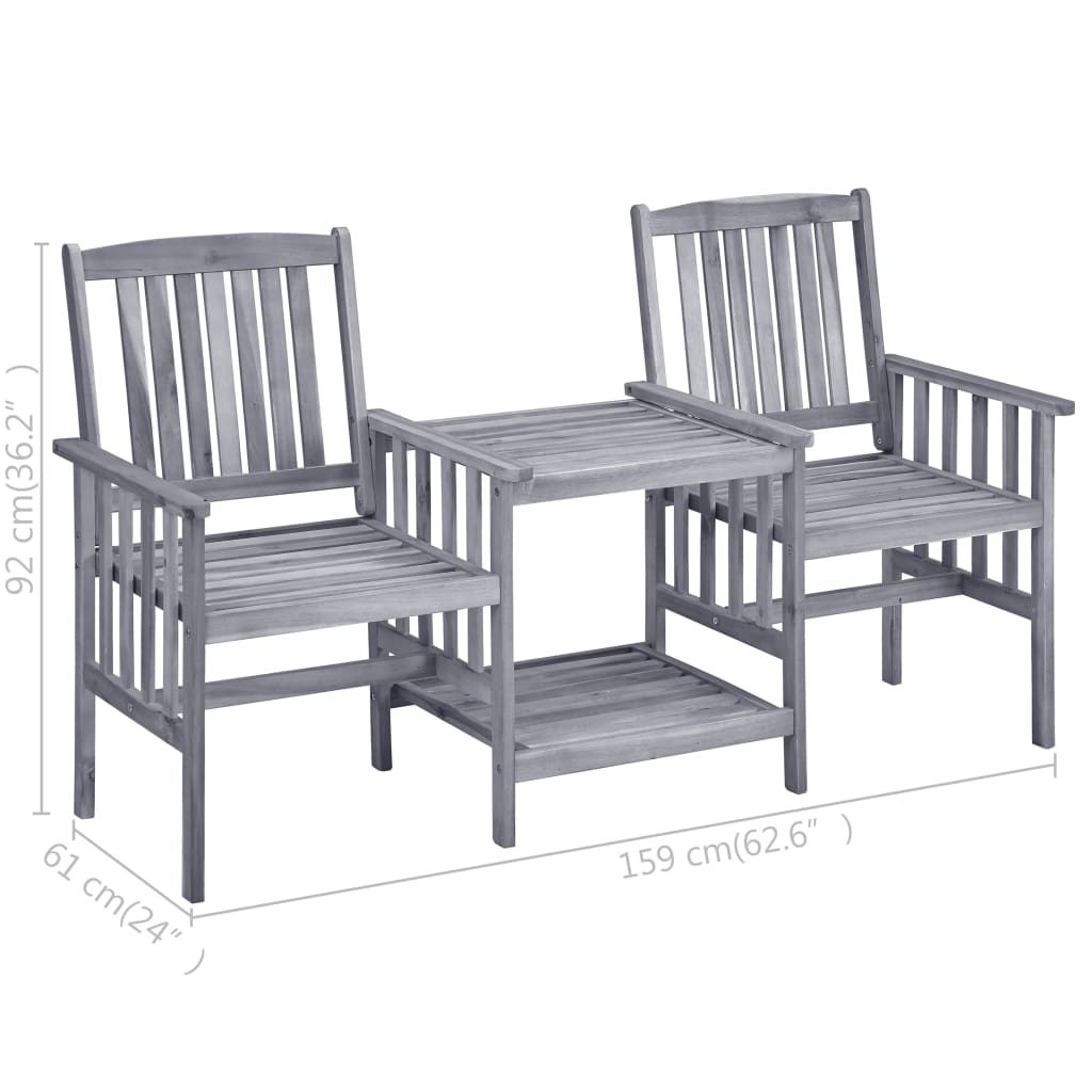 Zahradní Židle S Čajovým Stolkem A Poduškami Masivní Akácie