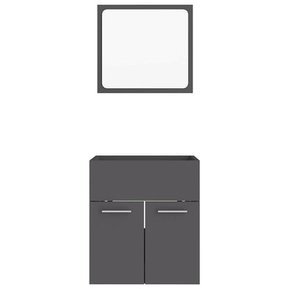 2Dílný Set Koupelnového Nábytku Šedý Dřevotříska