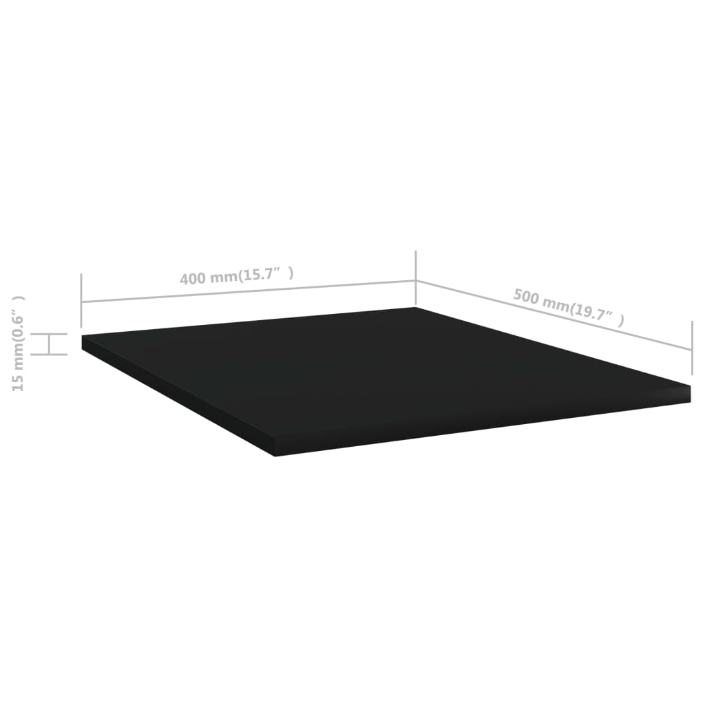 Police Na Knihy 8 Ks Černé 40 X 50 X 1,5 Cm Kompozitní Dřevo Černá