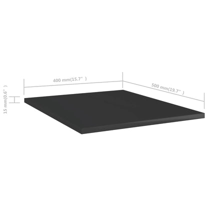 Police Na Knihy 8 Ks Černé Lesklé 40X50X1,5 Cm Kompozitní Dřevo