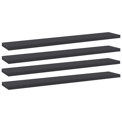Přídavné Police 4 Ks Šedé 60 X 10 X 1,5 Cm Dřevotříska