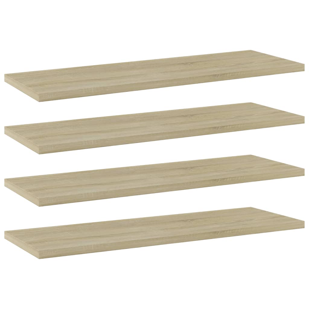 Přídavné Police 4 Ks 100 X 40 X 1,5 Cm Dřevotříska Dub Sonoma