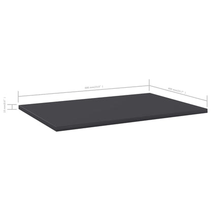Přídavné Police 8 Ks Šedé 60 X 40 X 1,5 Cm Dřevotříska