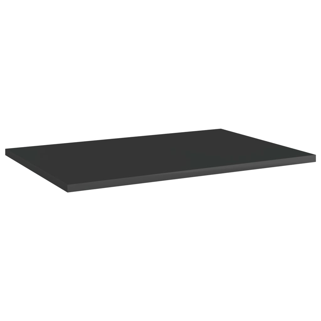 Přídavné Police 8 Ks Černé Vysoký Lesk 60X40X1,5 Cm Dřevotříska
