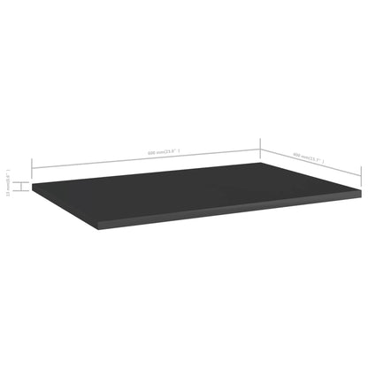 Přídavné Police 8 Ks Černé Vysoký Lesk 60X40X1,5 Cm Dřevotříska