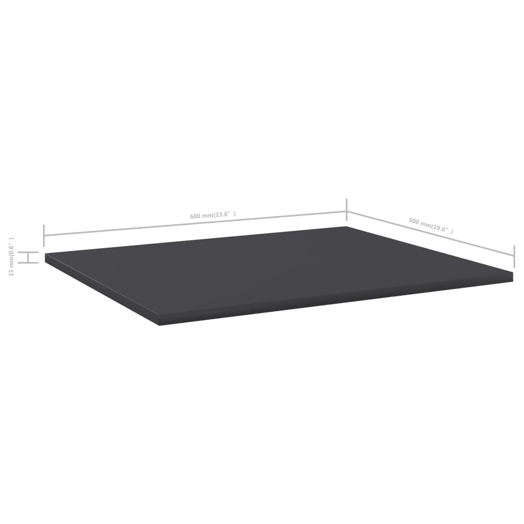 Přídavné Police 4 Ks Šedé 60 X 50 X 1,5 Cm Dřevotříska