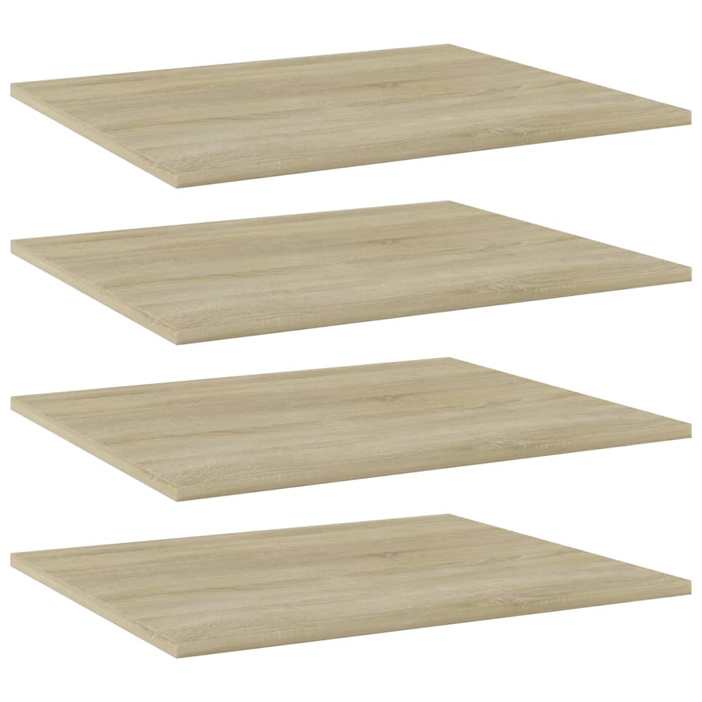Přídavné Police 4 Ks 100 X 40 X 1,5 Cm Dřevotříska Dub Sonoma