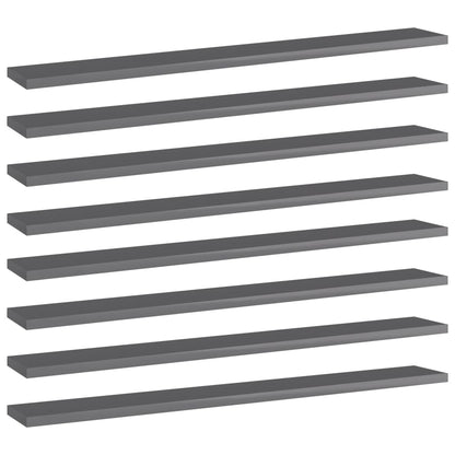Přídavné Police 4 Ks Šedé Vysoký Lesk 100X30X1,5 Cm Dřevotříska Šedá S Vysokým Leskem