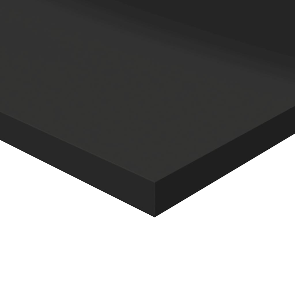 Přídavné Police 8 Ks Černé Vysoký Lesk 80X30X1,5 Cm Dřevotříska