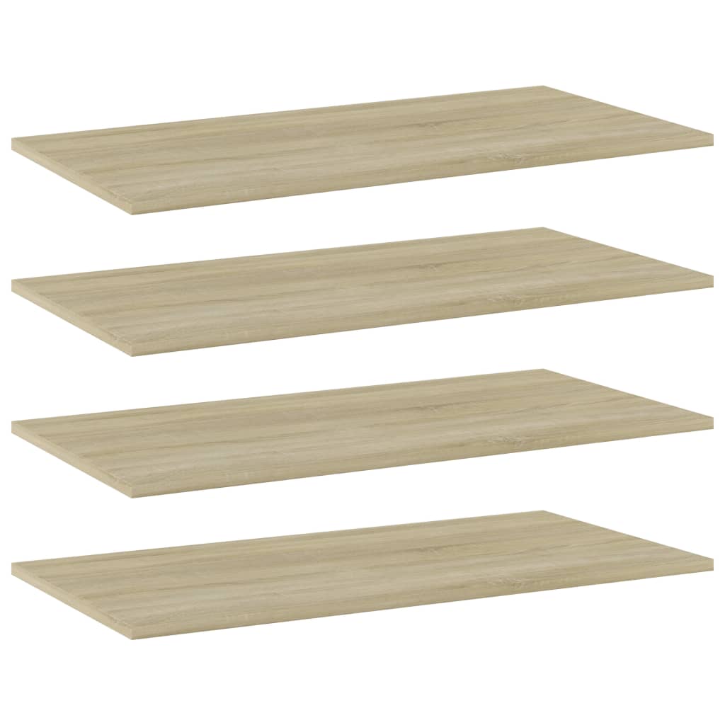 Přídavné Police 4 Ks 100 X 40 X 1,5 Cm Dřevotříska Dub Sonoma