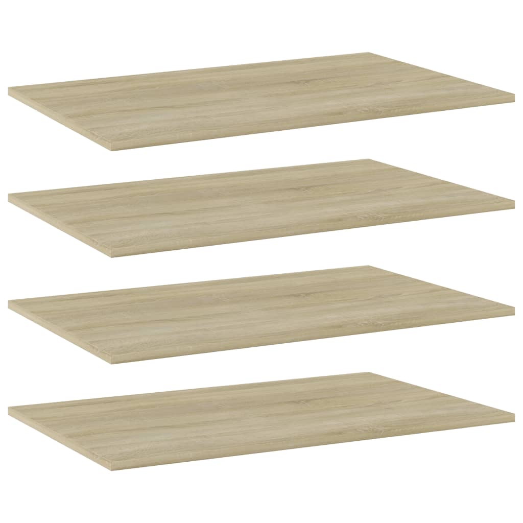 Přídavné Police 4 Ks 100 X 40 X 1,5 Cm Dřevotříska Dub Sonoma
