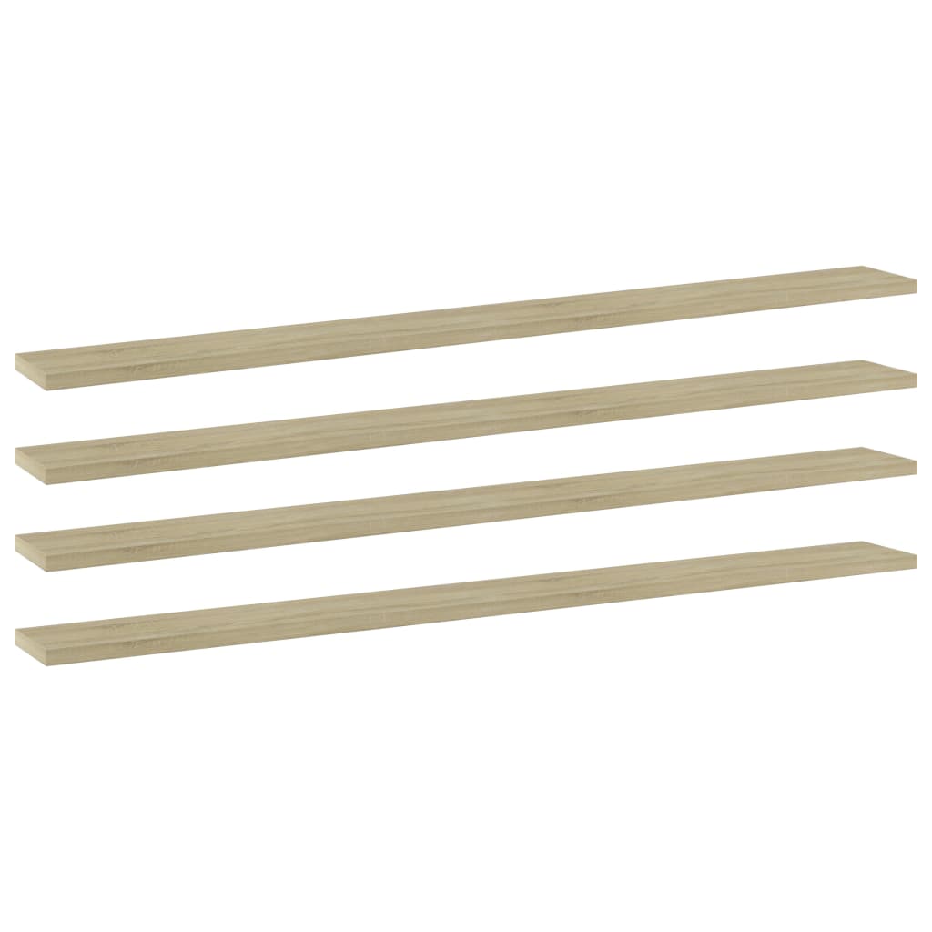 Přídavné Police 4 Ks 100 X 40 X 1,5 Cm Dřevotříska Dub Sonoma