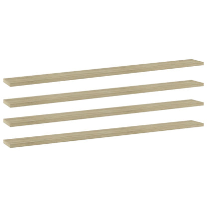 Přídavné Police 4 Ks 100 X 40 X 1,5 Cm Dřevotříska Dub Sonoma