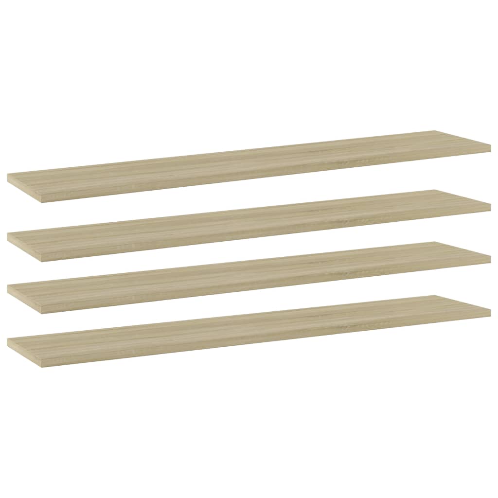 Přídavné Police 4 Ks 100 X 40 X 1,5 Cm Dřevotříska Dub Sonoma