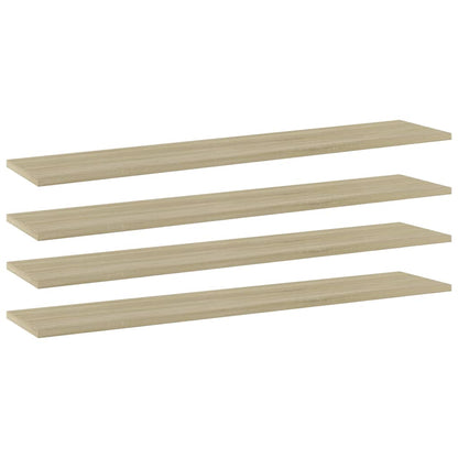 Přídavné Police 4 Ks 100 X 40 X 1,5 Cm Dřevotříska Dub Sonoma